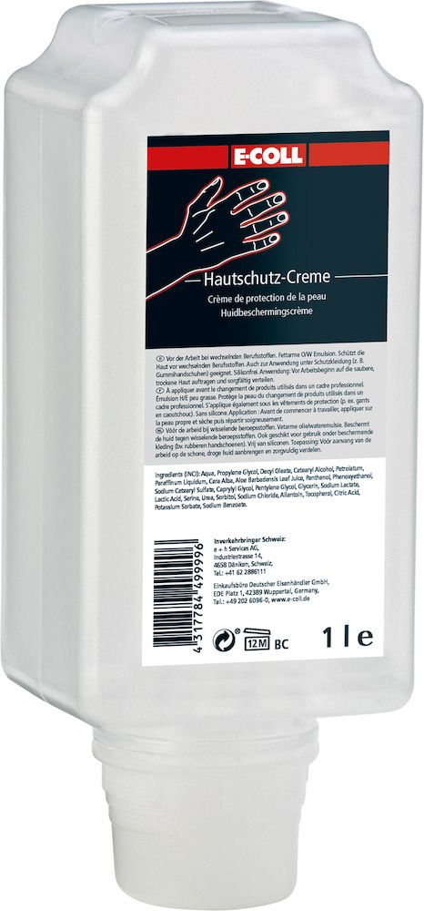 E-Coll Hautschutzcreme, 1 l/Flasche