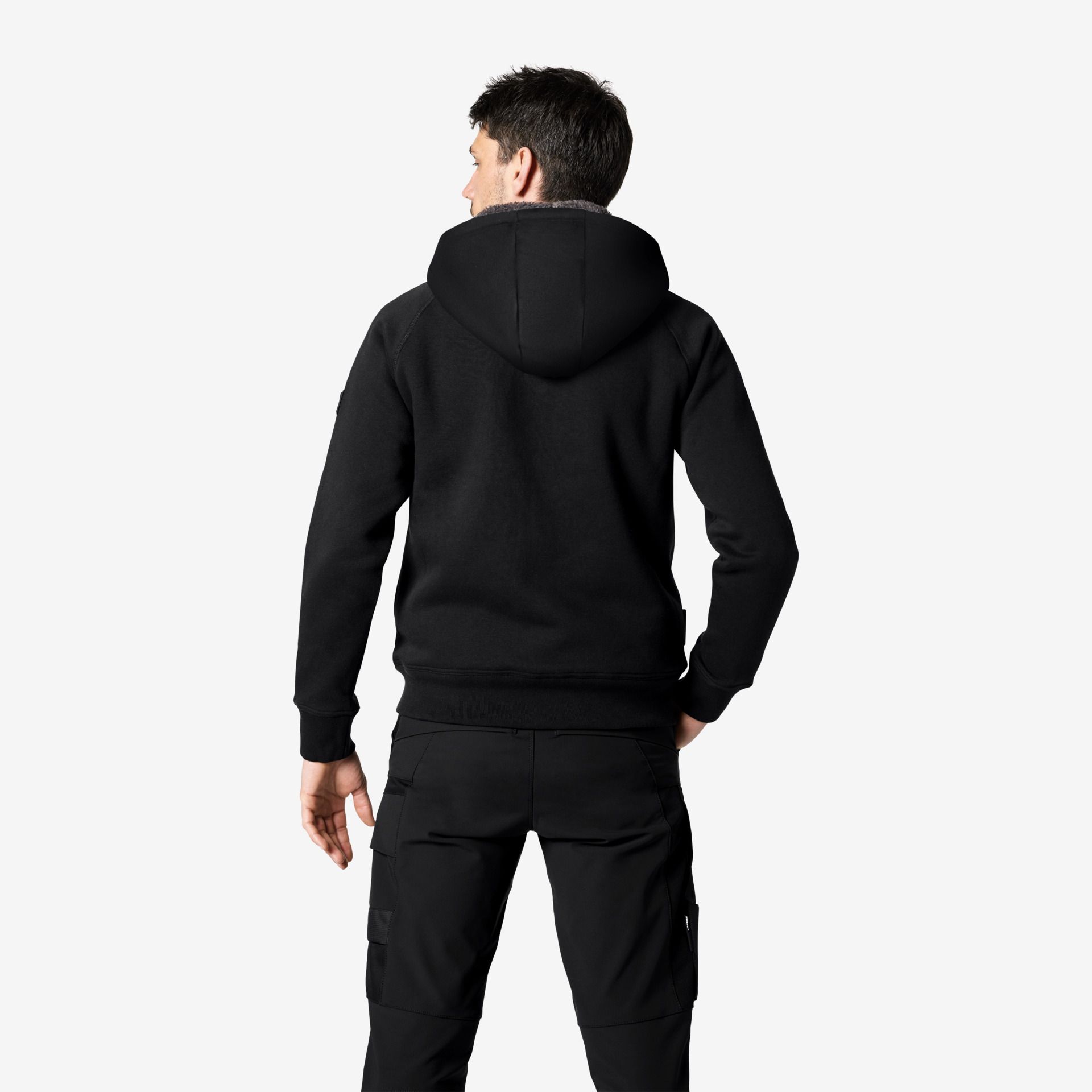 FHB Sweaterjacke JÖRG mit Kapuze & Webpelz