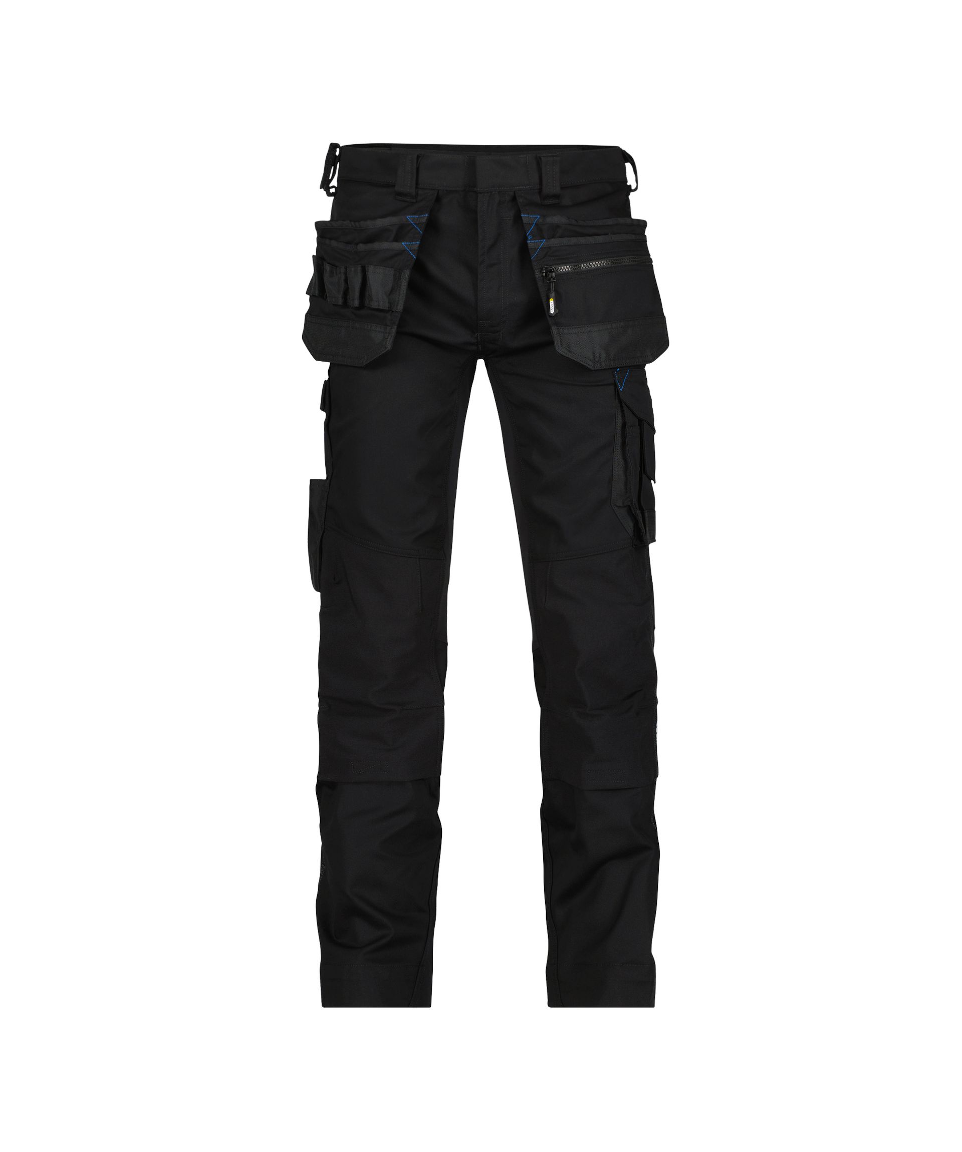 DASSY® FLUX - Stretch-Arbeitshose mit Holstertaschen und Kniepolstertaschen - schwarz, Gr. 50 - kurze Beinlänge