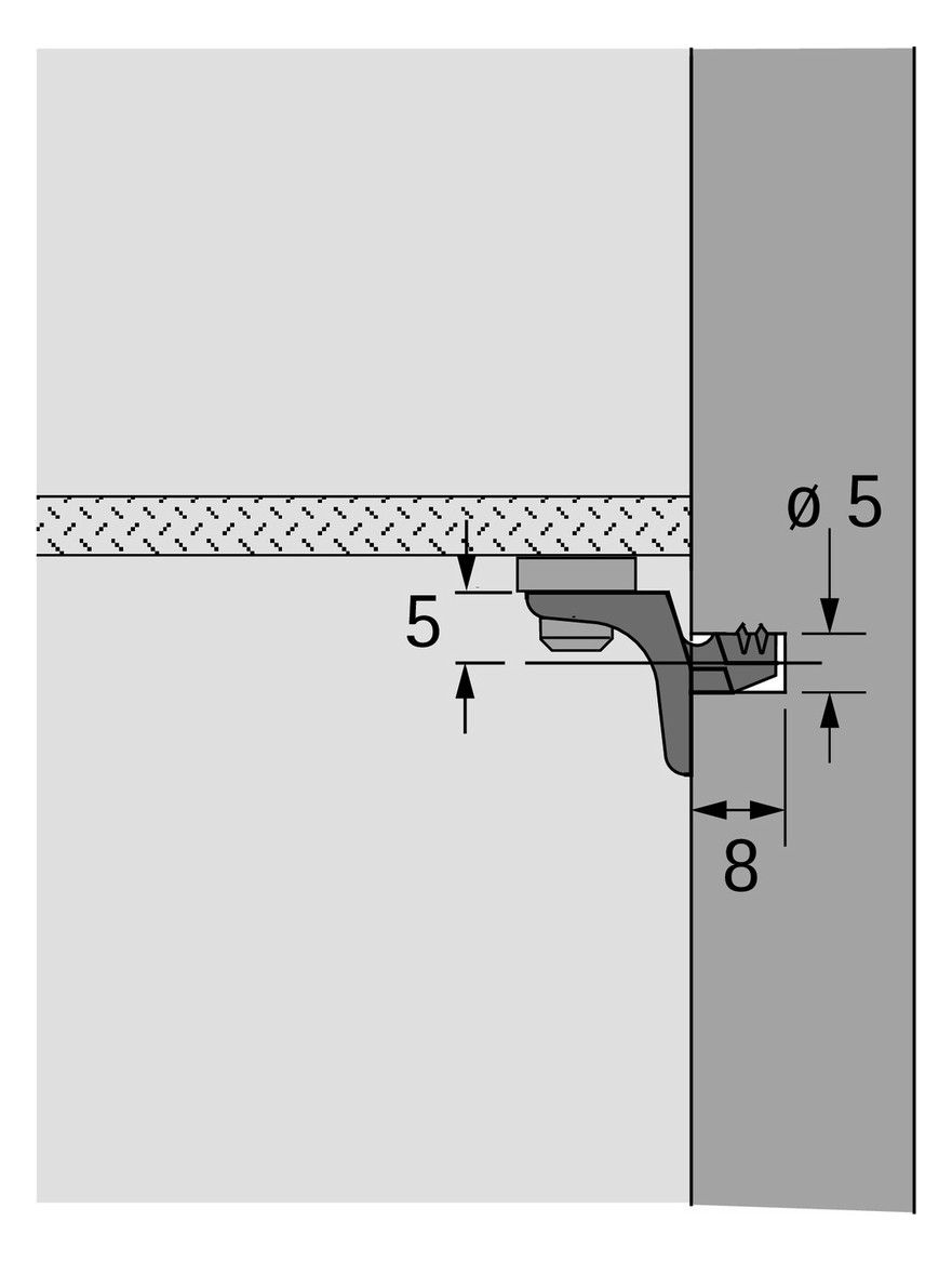HETTICH Glas Bodenträger Sekura 8 Ø 5 mm