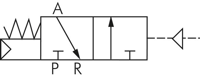 3/2-Wege Pneumatikventil, G 1/4" (Pilot G 1/8"), Federrückstellung (NC)