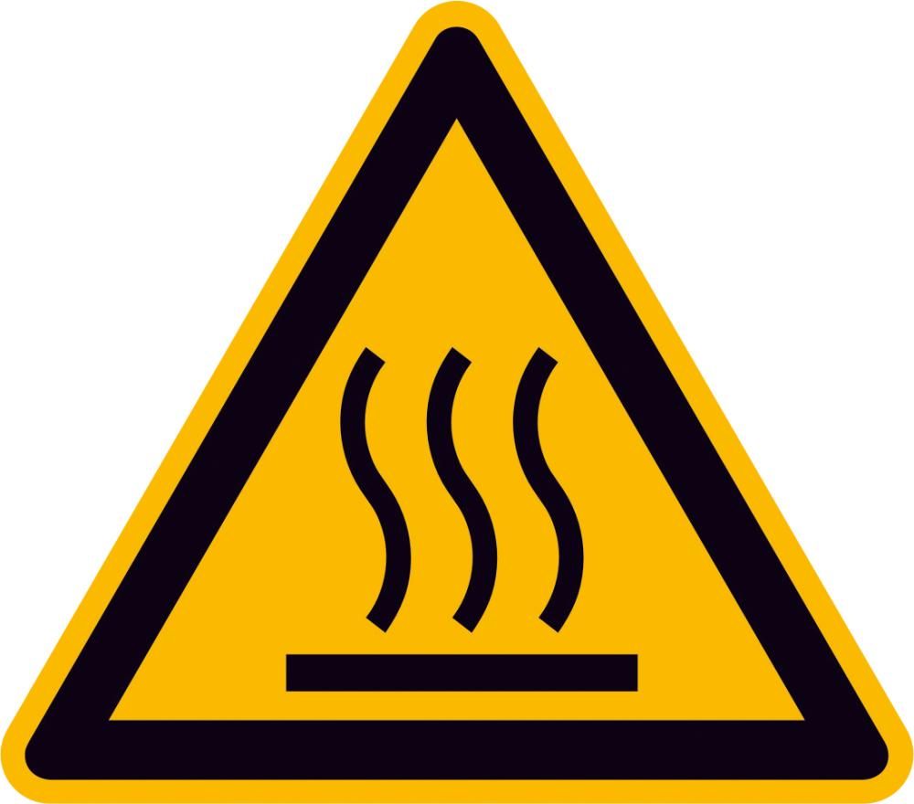 Warnschild Folie SL 25 mm Warnung vor heißer Oberfläche 44 Stk.pro Bogen