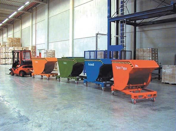 Rollensatz D 180 mm zu Kippbehälter BKM 2 Lenk- u. 2 Bockrollen Tragkraft 1350kg