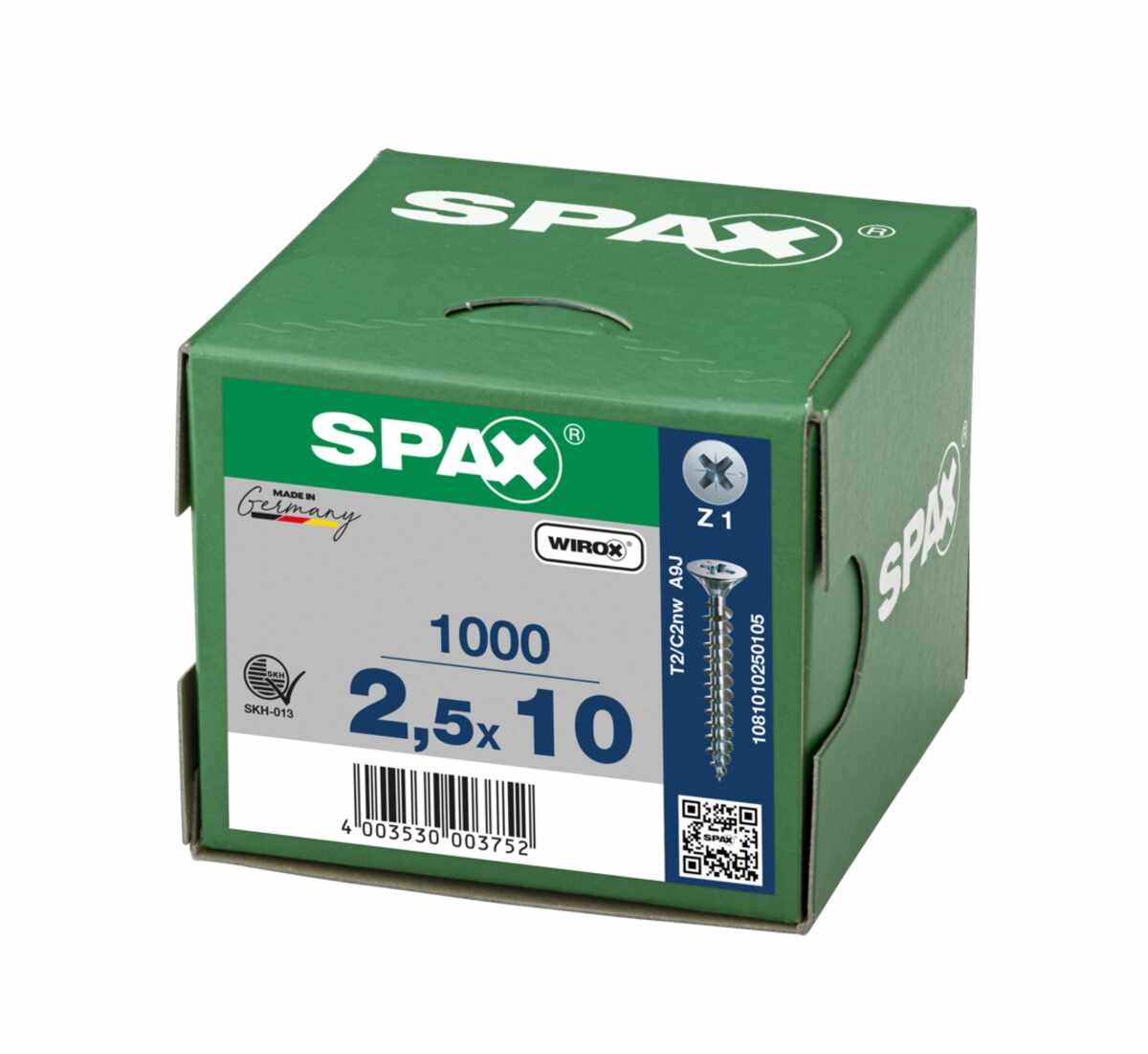 Spax Schrauben Fl/Verz 2,5X10 Ve 1000