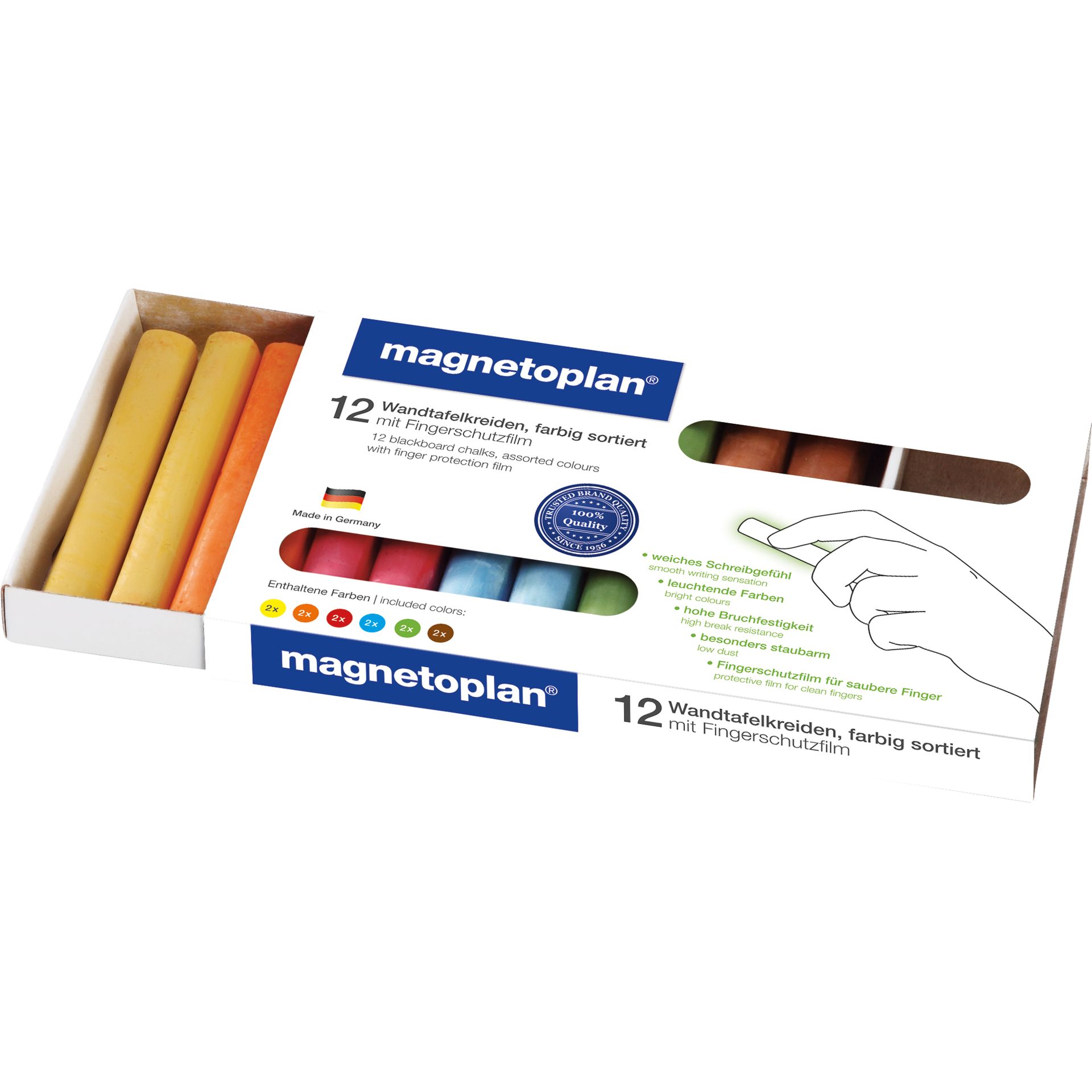 Tafelkreide farbig sortiert 12 St./Pack.