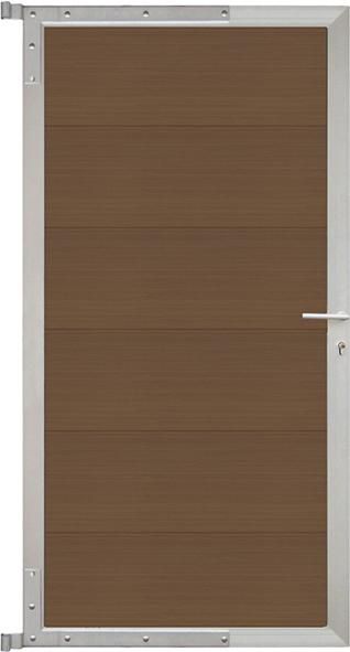 MAX-XL-Tor-Komplettset 90 x 173 cm, Füllung teakRahmen silber