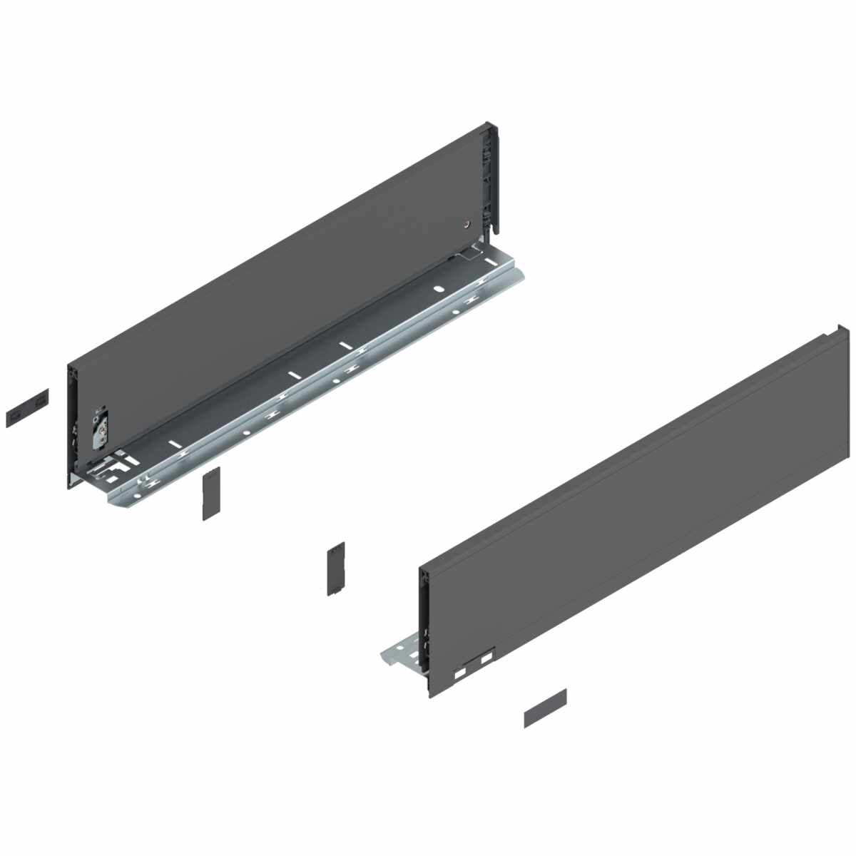 LEGRABOX Zarge, Höhe K (128.5 mm), NL=500 mm, links/rechts, für LEGRABOX pure, oriongrau matt
