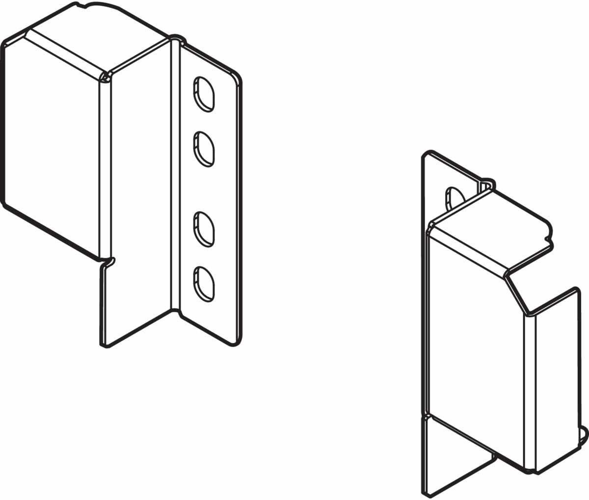 TANDEMBOX plus/antaro Relinghalter (rückseitig), flexibel anbringbar, verstellbare Reling, zum Schrauben, links/rechts, R9006 weißaluminium