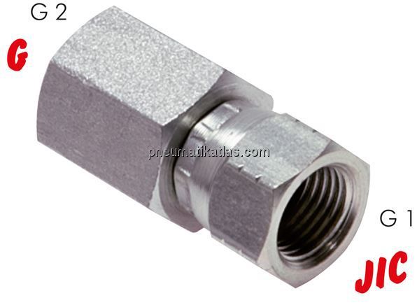 Gerade Aufschraubverschraubung JIC UNF 7/16"-20 - G 1/4"