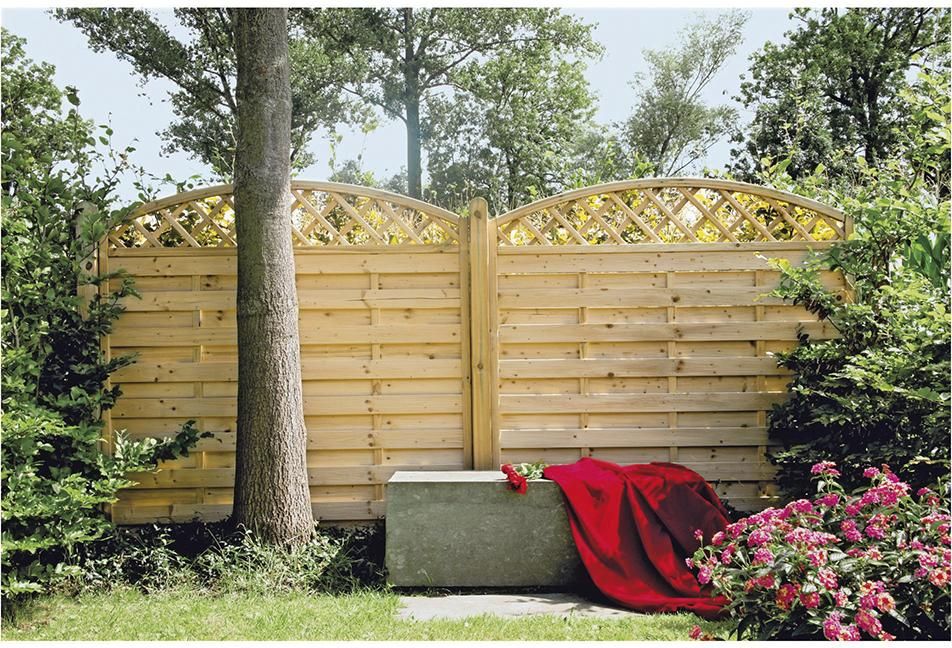 Maxi-Bogen Ranki 180x150/130cm kdi grün Rahmen 45/45mm, Lamellen geriffelt & geschraubt