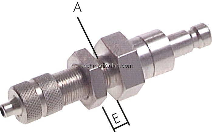 Schott-Kupplungsstecker (NW2,7) 4,3x3mm Schlauch, Edelstahl
