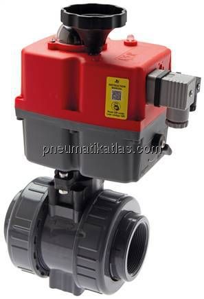 Elektr. PVC-Kugelhahn, Rp 1/2", Innengewinde, EPDM-Dichtung