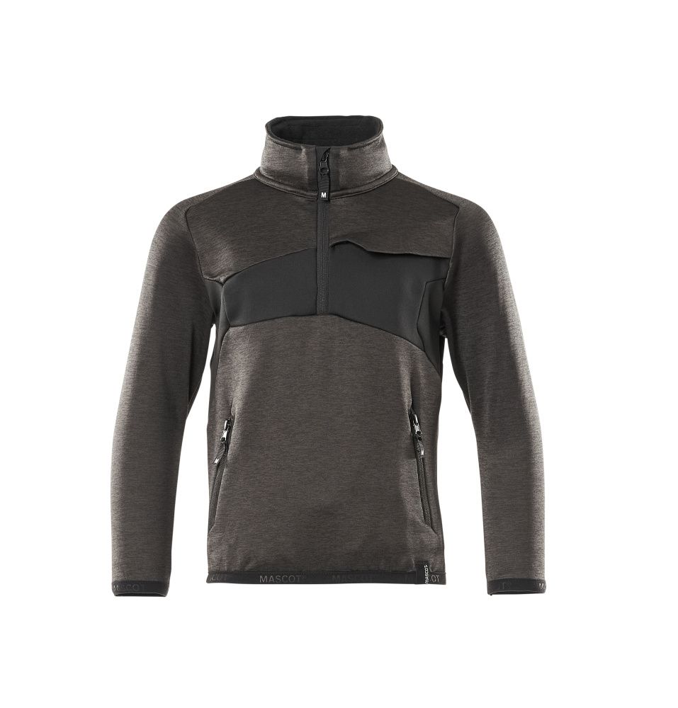 Fleecepullover für Kinder Dunkelanthrazit/Schwarz, 104