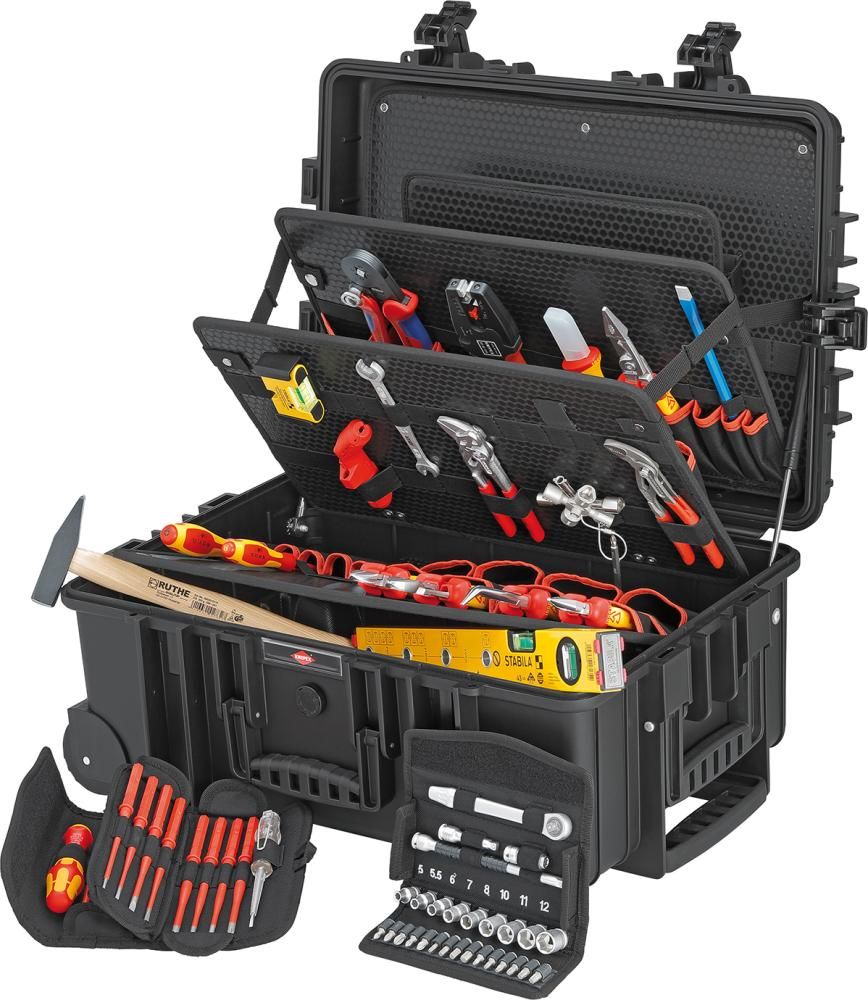 Werkzeugsortiment Elektriker 63-teilig im Schutzkoffer Knipex
