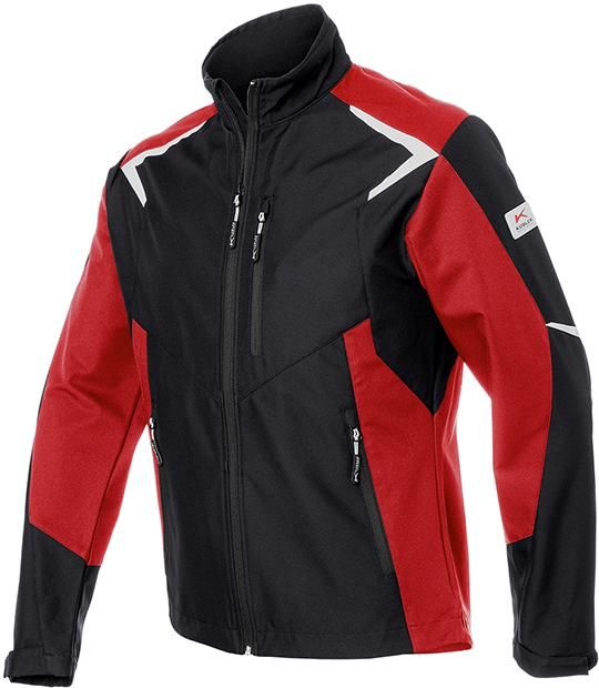 Softshell-Jacke, schwarz/mittelrot, Gr.XL BODYFORCE