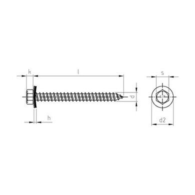 Fassadenbauschraube, 6-kant-Kopf