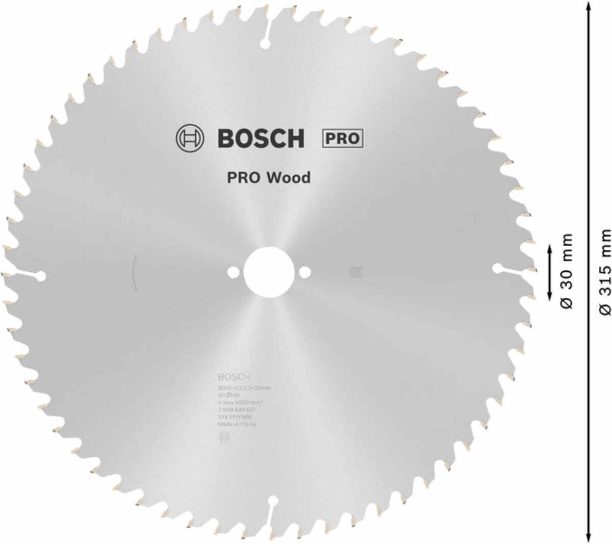 PRO Wood Kreissägeblatt, 315 x 3,2 x 30 mm, T80