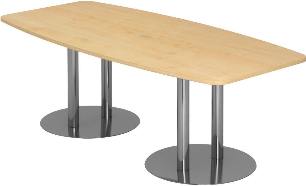 Konferenztisch 220x103/83Ahorn/Chrom