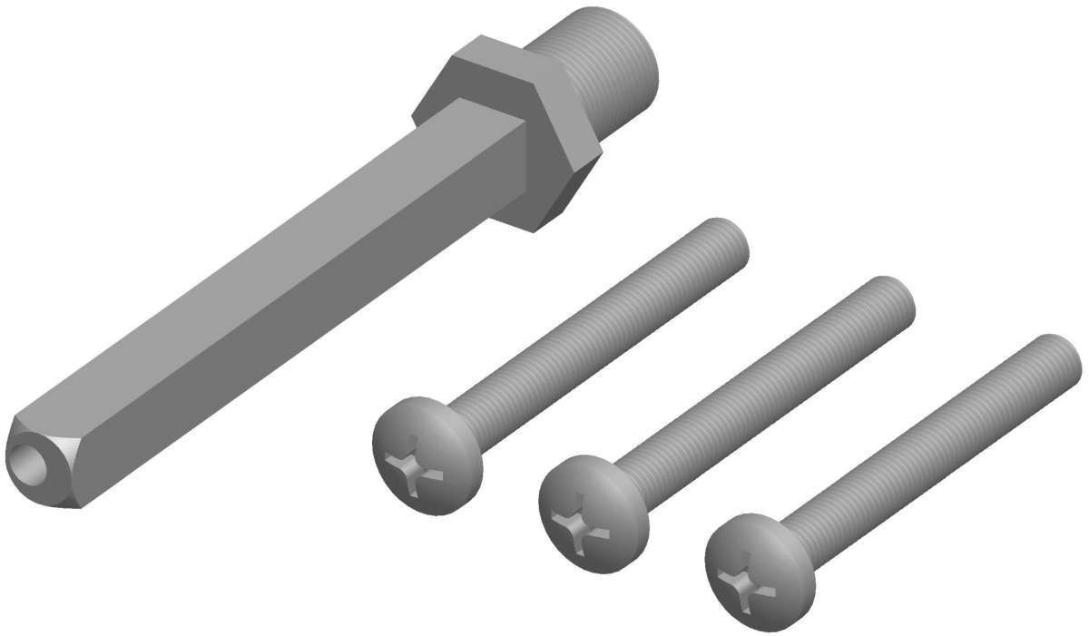 Befestigungsset für Schutz-Wechselgarnitur - 2089 / 2090 - EN 2 - 8 mm Vierkant - für Türstärke 64 - 73 mm