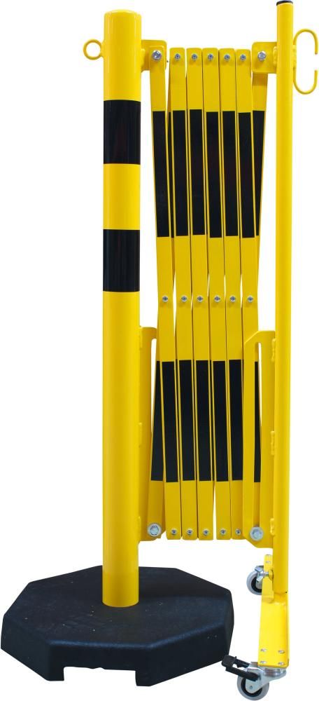 Scherengitter mit Sperrpfosten D60mm L bis 3600 mm gelb/schwarz