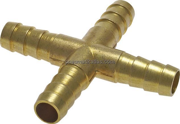 Kreuz-Schlauchverbinder 5mm, Messing