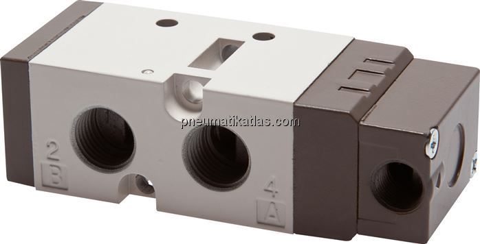 5/2-Wege Pneumatikventil, G 1/4" (Pilot u. Abluft G 1/8"), Federrückstellung