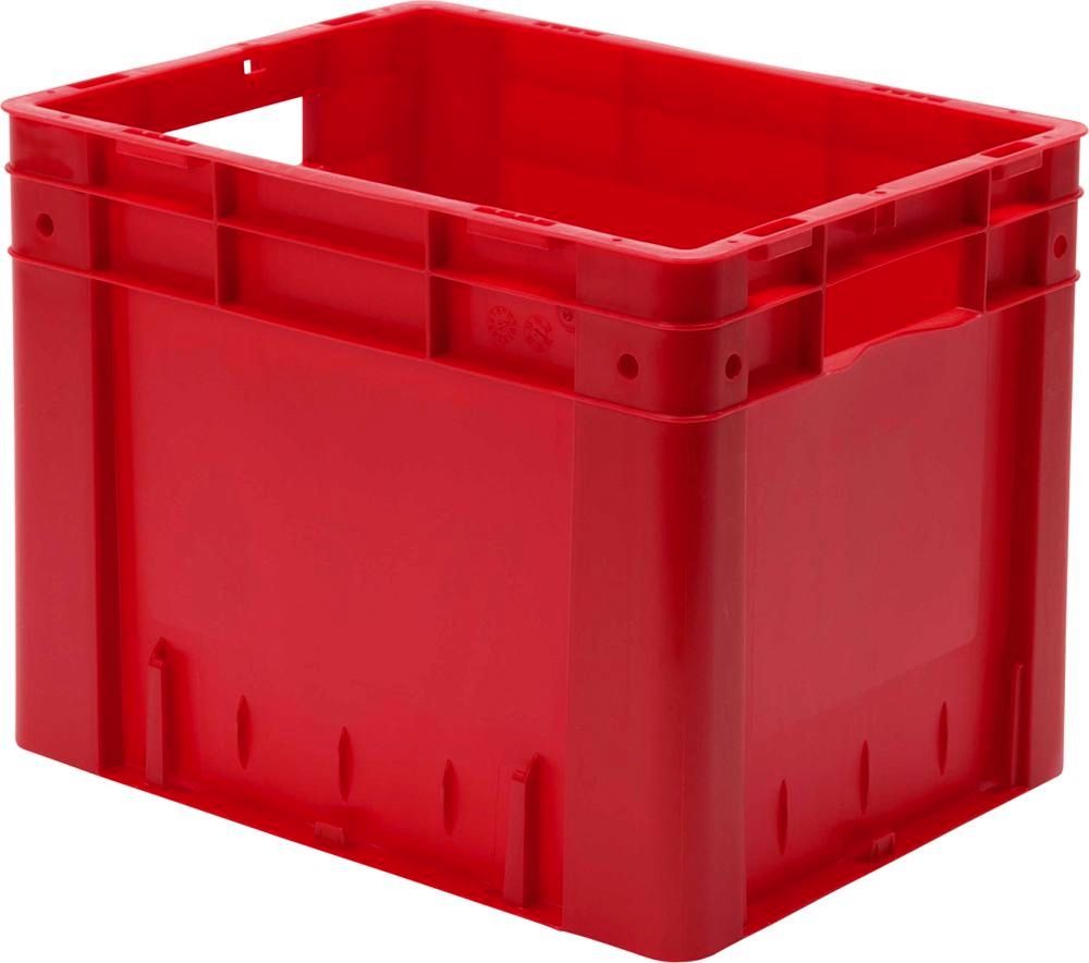 Transport-Stapelkasten B400xT320xH320 mm rot Auflast 600kg mit Griffloch