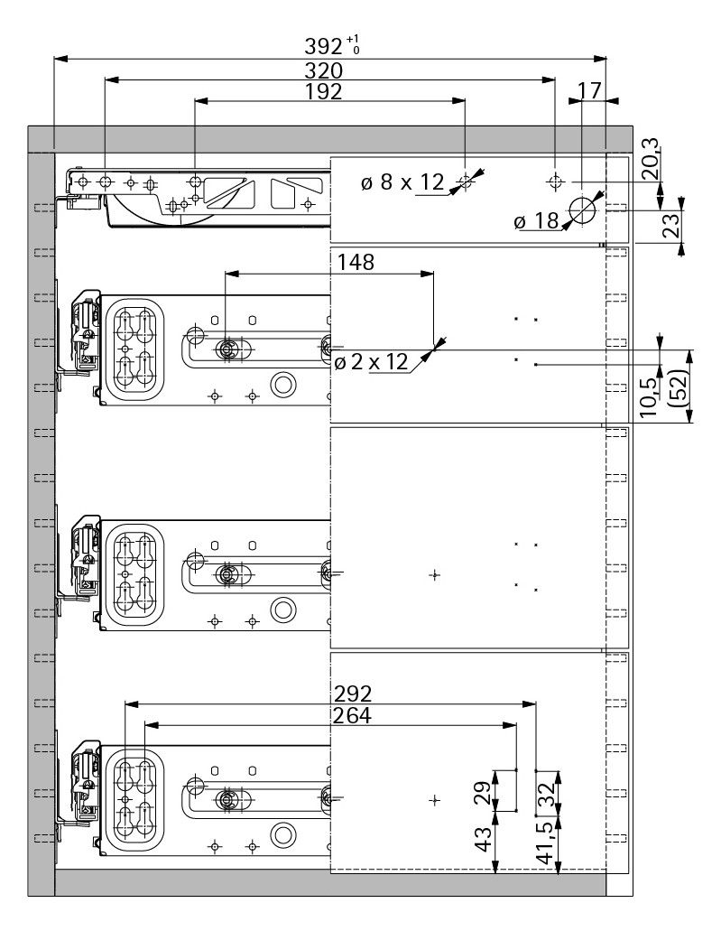 HETTICH Container-Set mit Vollauszügen