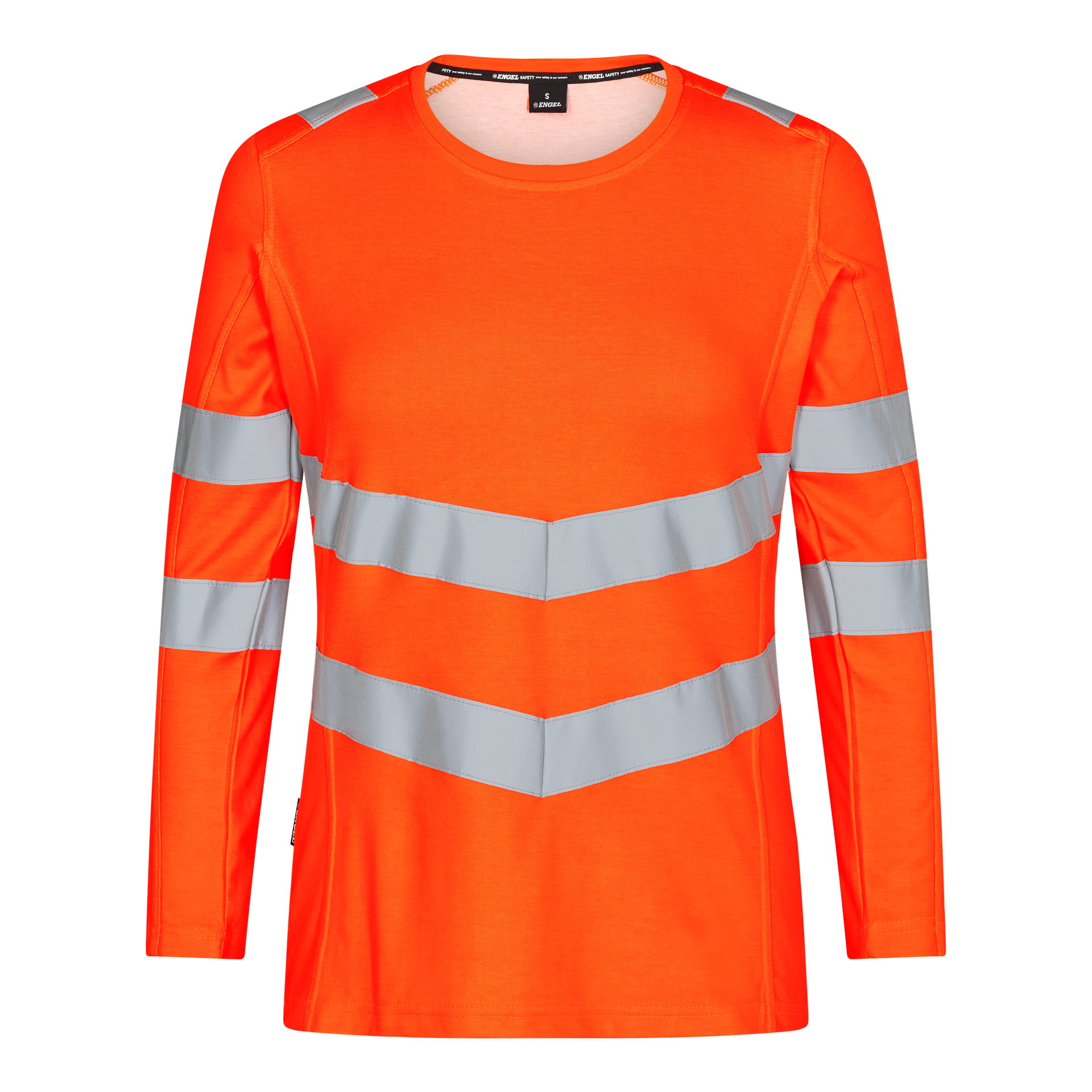 Safety Damen langarm-Shirt Hi-vis Orange, Gr. L
