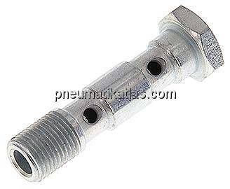 Hohlschraube, 2-fach G 1/8"-40,0mm, Stahl verzinkt