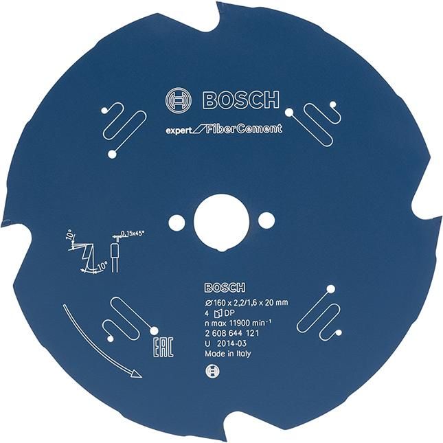 HM-Kreissägeblatt 190x2,2/1,6x20 4Z TCG BosVE à 1 Stück Expert for Fiber Cement