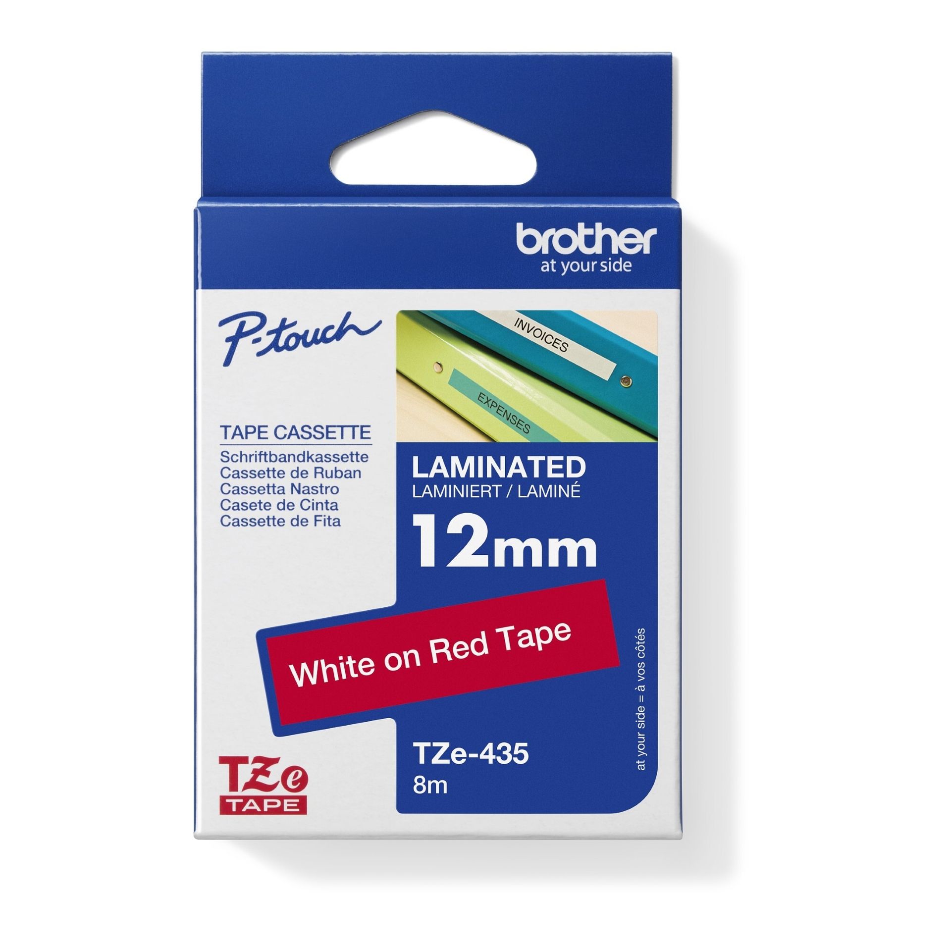 Schriftbandkassette 12mmx8m laminiert ws auf rt