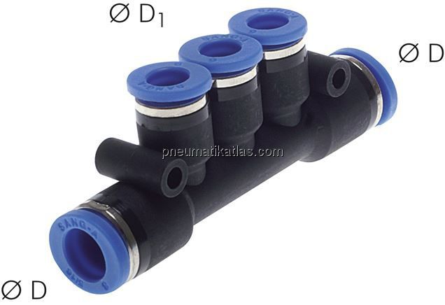 Steckanschluss-Mehrfachvert. 6mm-4mm, IQS-Standard