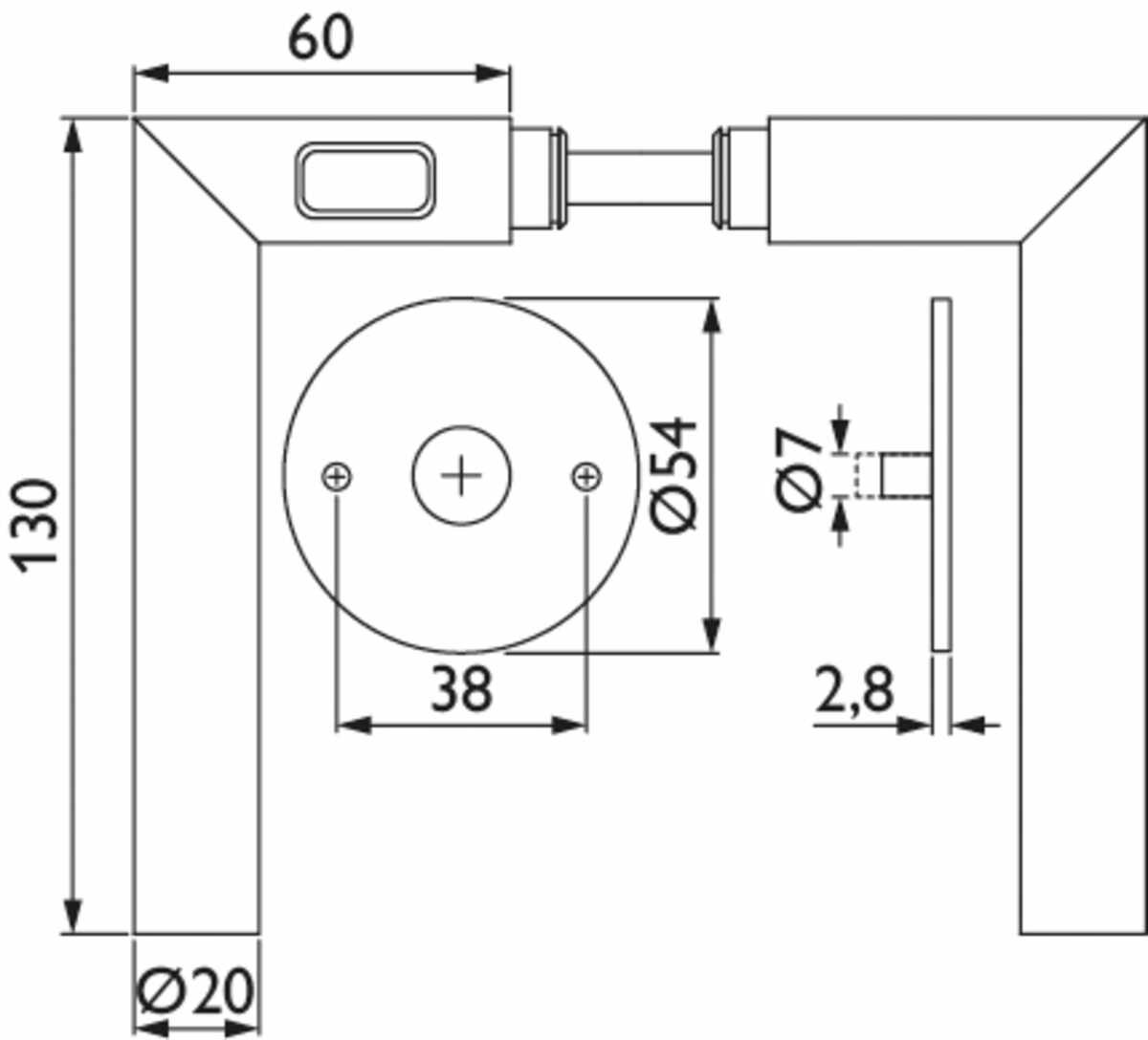 ZT-Drückerpaar 1802/4042 BASIC 02 - mit Magnetic Drückerrosette 2636 - 4042 FastLock Gen2, mit Hülse 8/8,5 mm