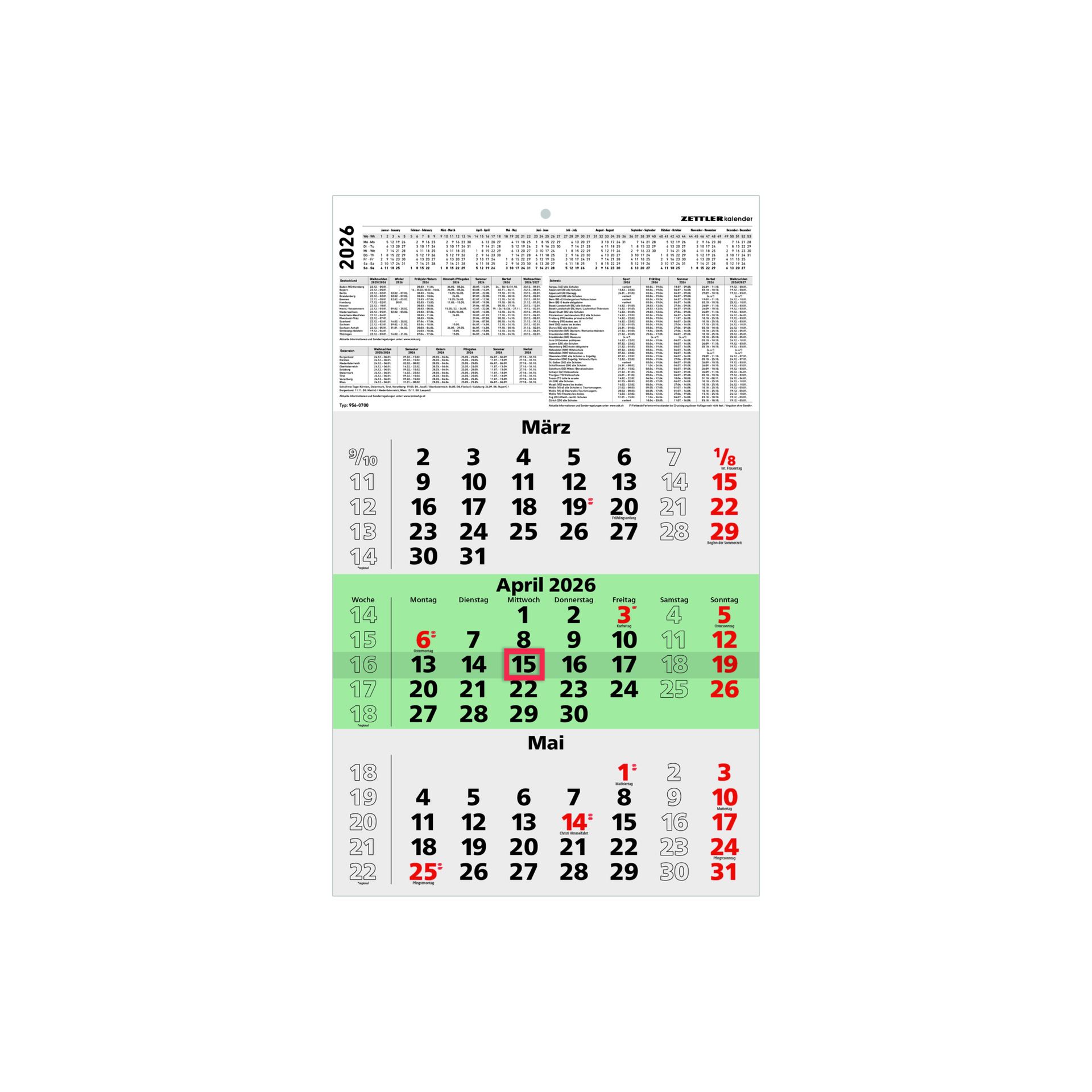 Dreimonatskalender 3M/1S