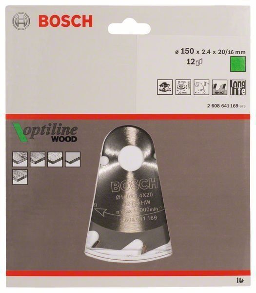 Bosch Kreissägeblatt Optiline Wood für Handkreissägen