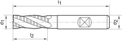 Schaftfräser kurz DIN844 HSSE-PM FIRE Typ NRf 6mm GÜHRING
