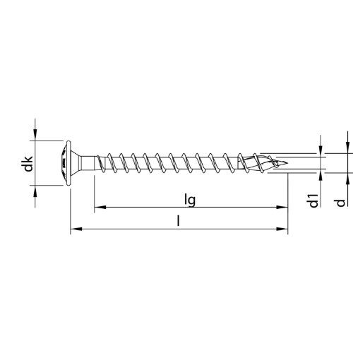 HECO-TOPIX-plus 4,5 x 40, Rückwandschraube, T-Drive, Variables Vollgewinde, verzinkt blau, A3K, 200 Stück, VARIANTA-Handwerkerverpackung