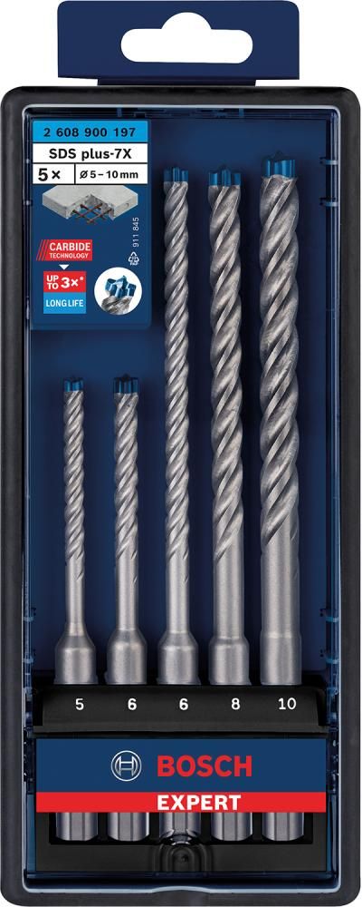 Hammerbohrer-Set EXPERT 5/6/6/8/10mm Bosch 5-teilig SDS plus-7X