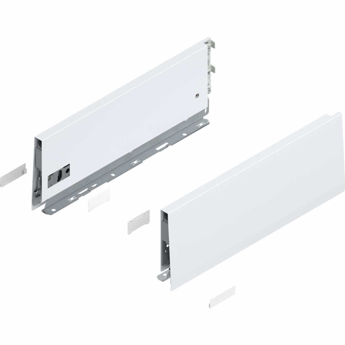 MERIVOBOX Zarge, Höhe K (129 mm), NL=350 mm, links/rechts, seidenweiß matt