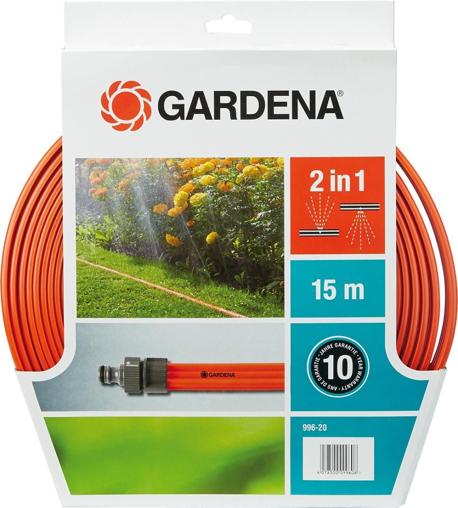 Schlauch-Regner 15,0 m orange m. Armaturen Gardena