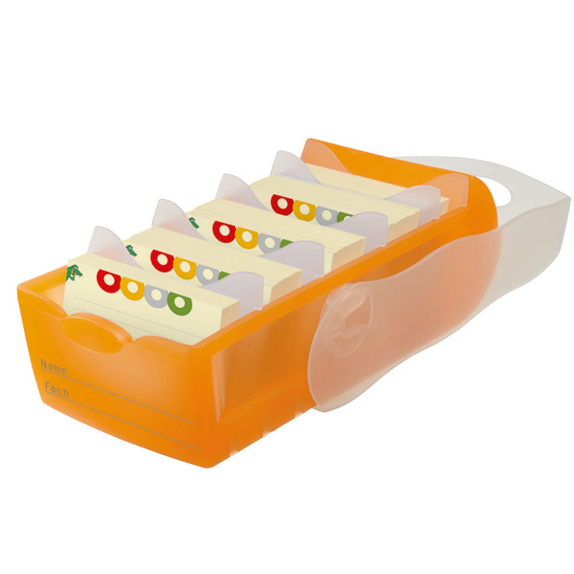Karteikasten CROCO DIN A8 PP orange transluzent