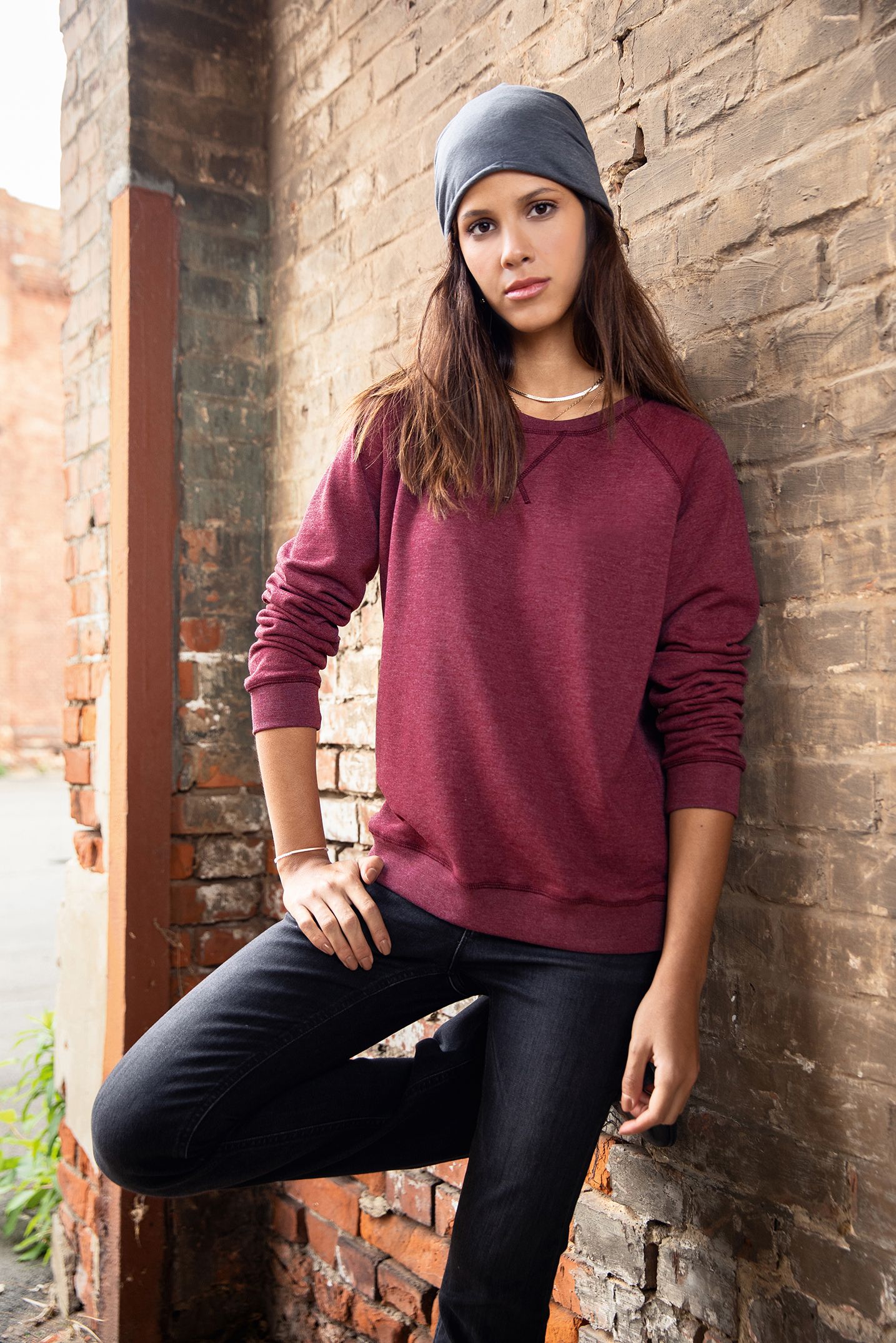 James & Nicholson 8021 Damen-Sweatshirt, Navy, Gr. XS
