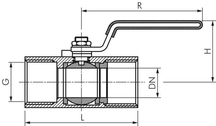 1-teiliger Edelstahl-Kugelhahn, G 1/4", 0 bis 63bar