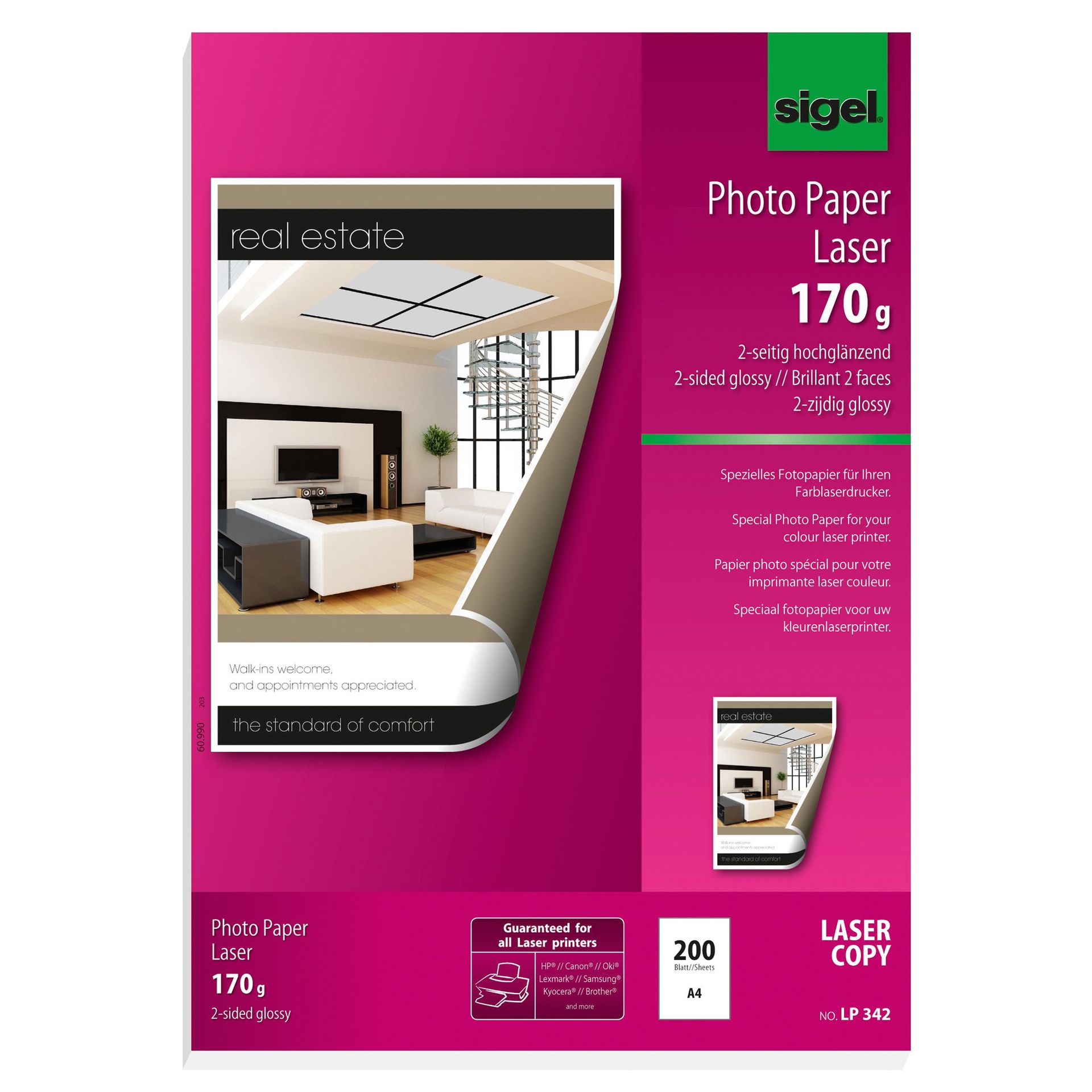 Fotopapier DIN A4 170g weiß 200 Bl./Pack.