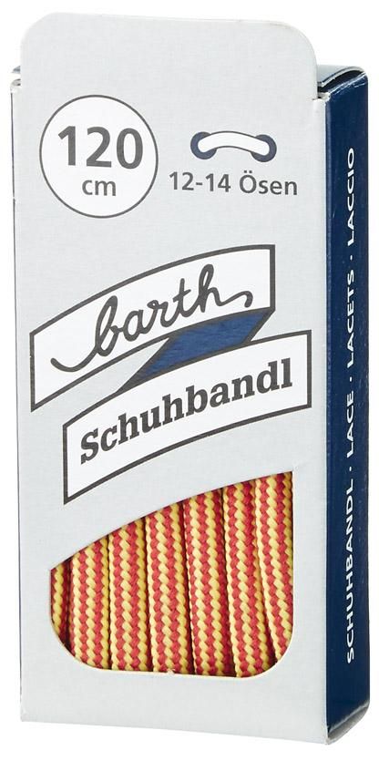 Schnürsenkel, 120cm, rund gelb-rot Barth