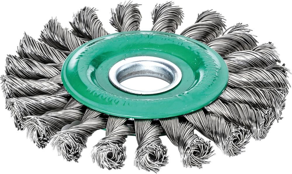 Rundbürste Edelstahl 115x12mm, gezopft 0,5mm Lessmann