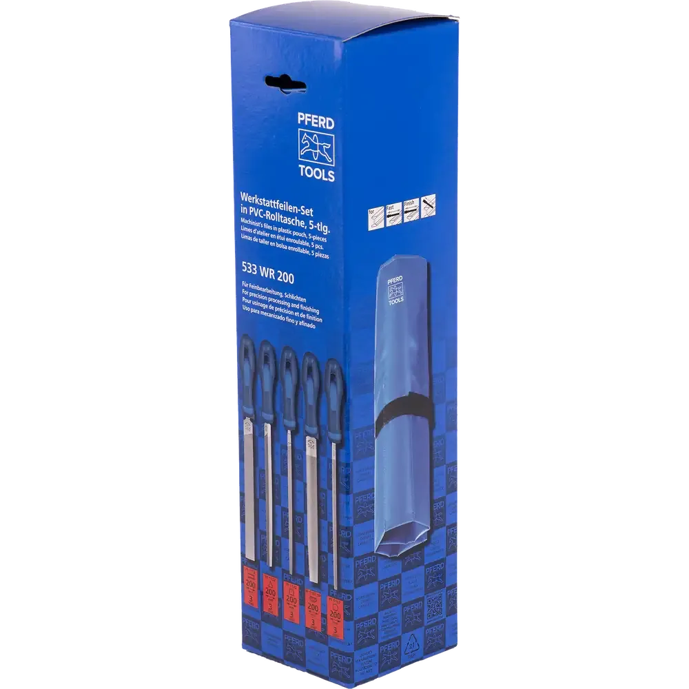 PFERD Werkstattfeilen-Set WR 5-tlg. in Rolltasche 200mm Hieb 3