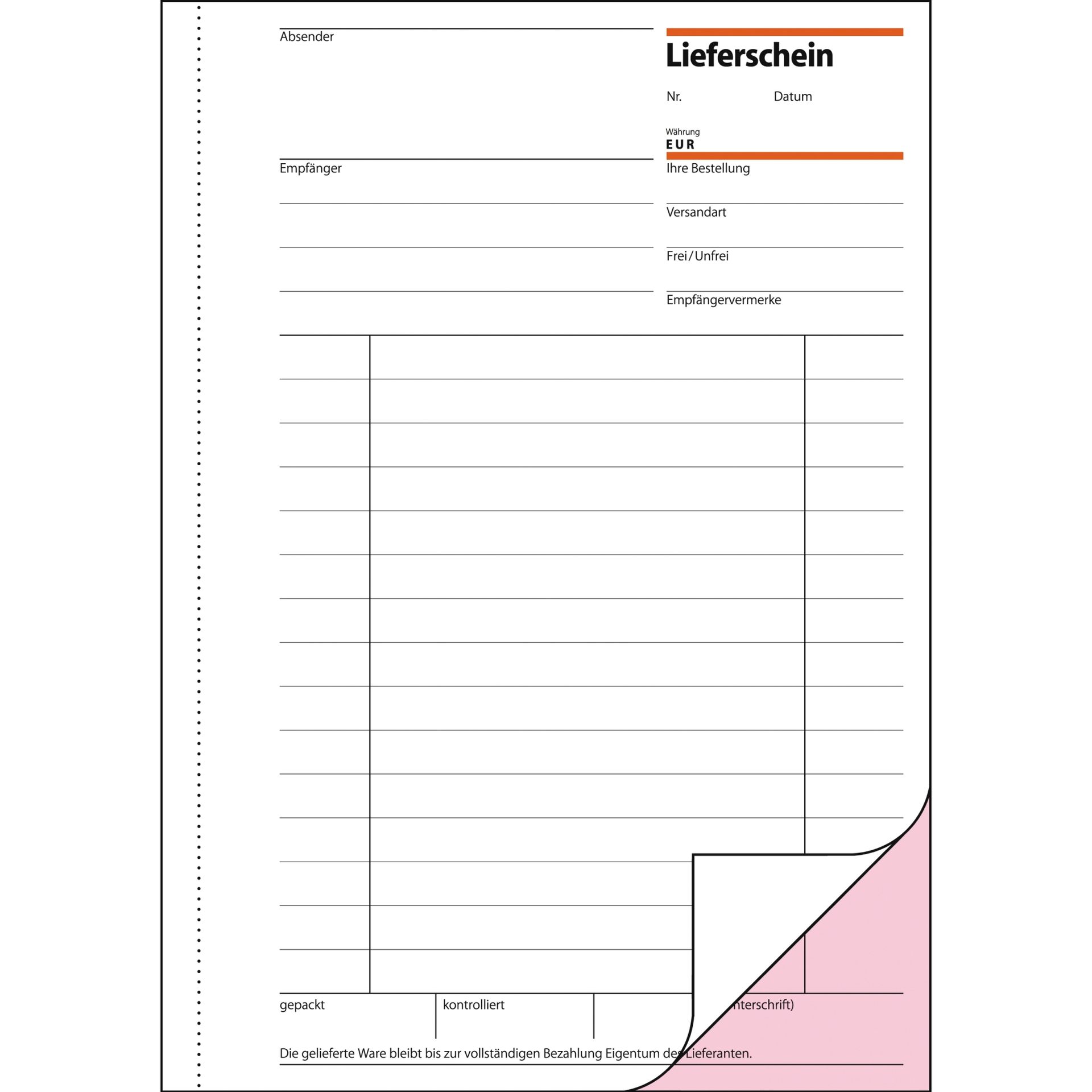 Lieferschein DIN A5 2x50Blatt