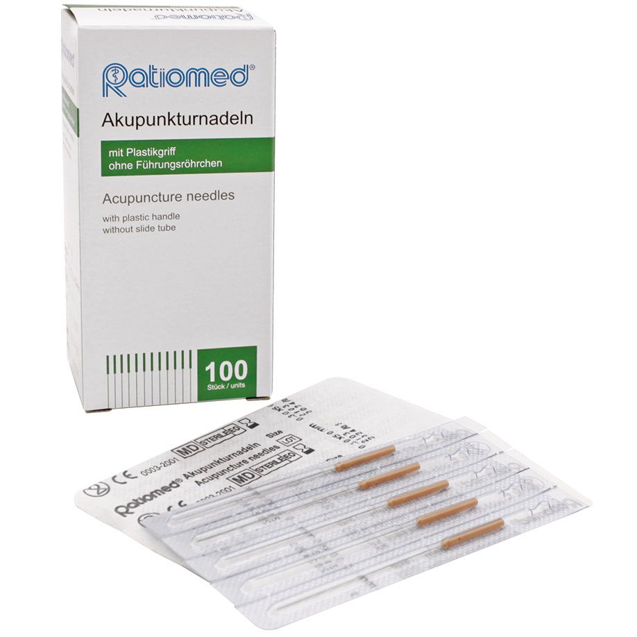 Akupunkturnadeln ratiomed 0,30 x 50 A3mit Plastikgriff (100 Stck.)UK = 100 Pack